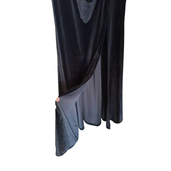 Babalet Formal Maternity Dress Long Sleeve Maxi Velvet Dresses Women Black XL - Picture 4 of 7